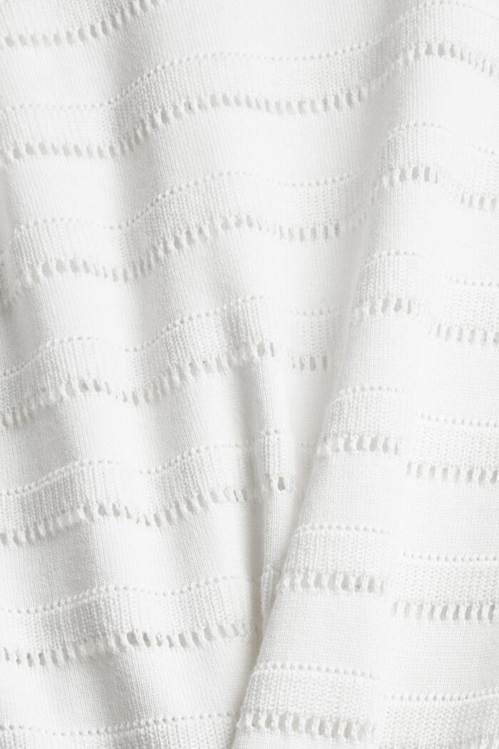 Kuvioneulepusero, luomupuuvillaa, OFF WHITE, detail image number 4