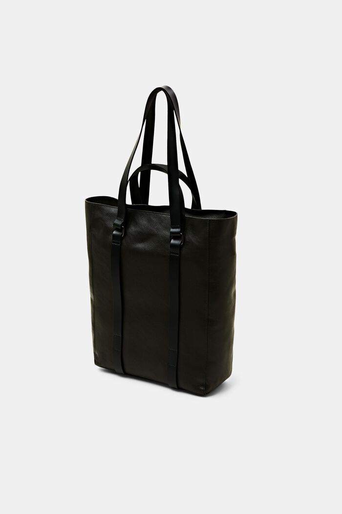 Nahkainen tote bag, BLACK, detail image number 2