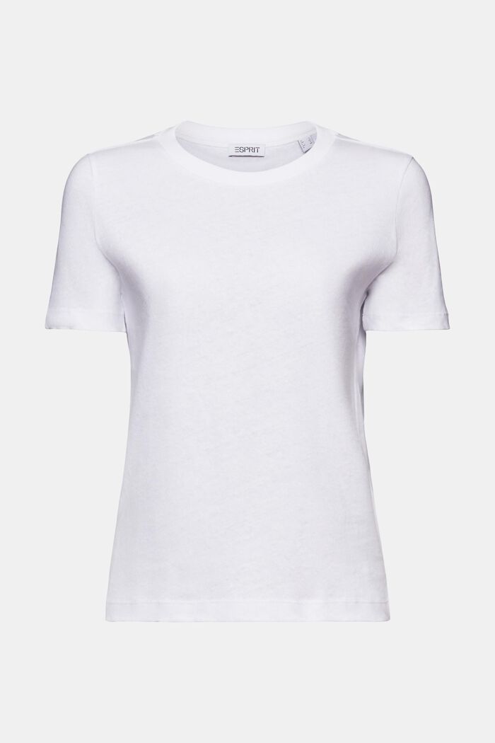 T-paita puuvilla-pellavasekoitetta, WHITE, detail image number 6