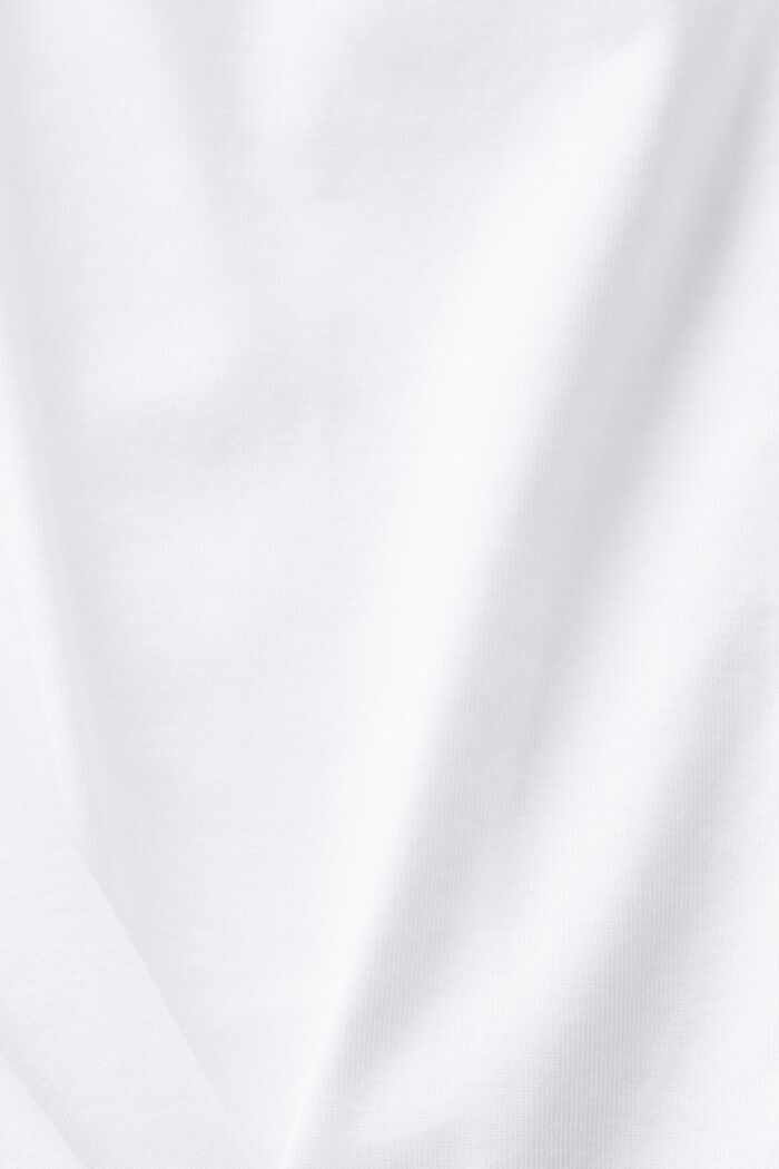 Pitkähihainen T-paita puuvilla-jerseytä, WHITE, detail image number 4