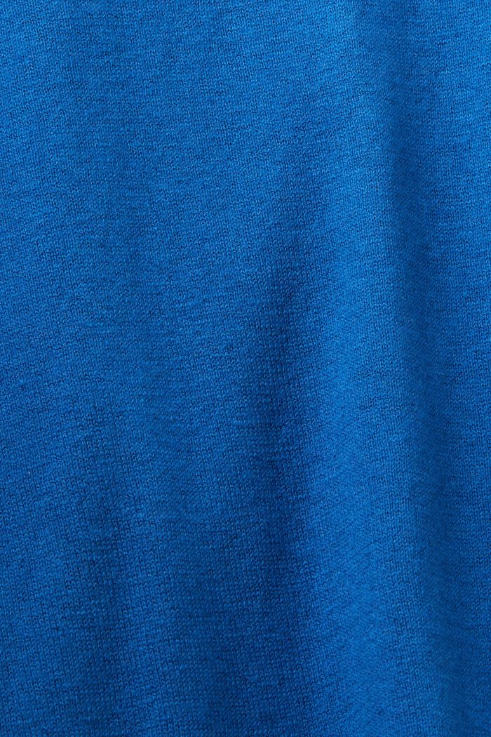 Lyhythihainen neulepusero, sis. kašmiria, BRIGHT BLUE, detail image number 4