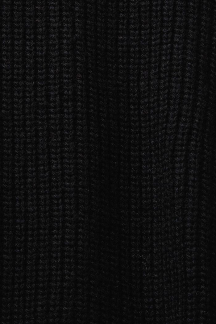 Palmikkoneuletakki, villasekoitetta, BLACK, detail image number 5