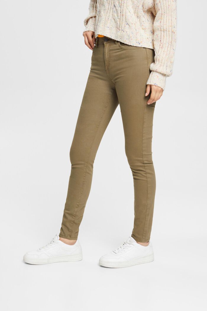 Mid-rise skinny fit -housut, KHAKI GREEN, detail image number 0