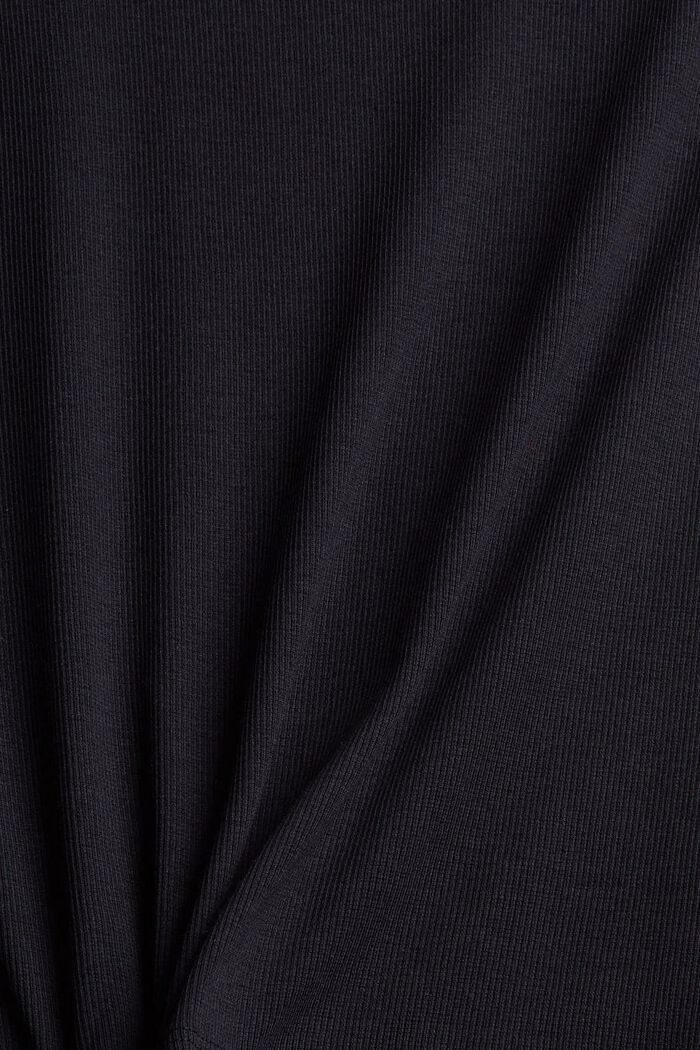 Hienoribbi-T-paita luomupuuvillasekoitetta, BLACK, detail image number 1