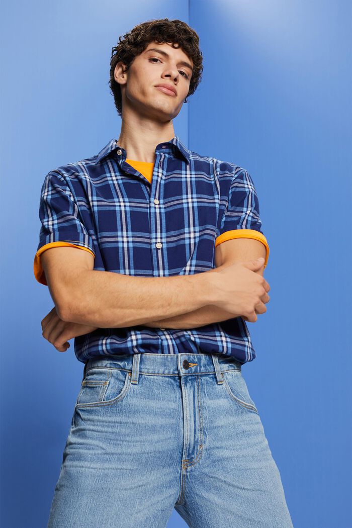 Ruudullinen, lyhythihainen paita, DARK BLUE, detail image number 5