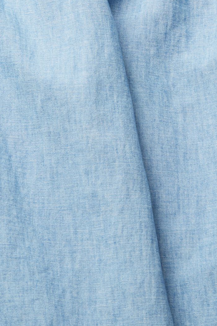 Sis. pellavaa: culottehousut denimjäljitelmää, BLUE LIGHT WASHED, detail image number 1