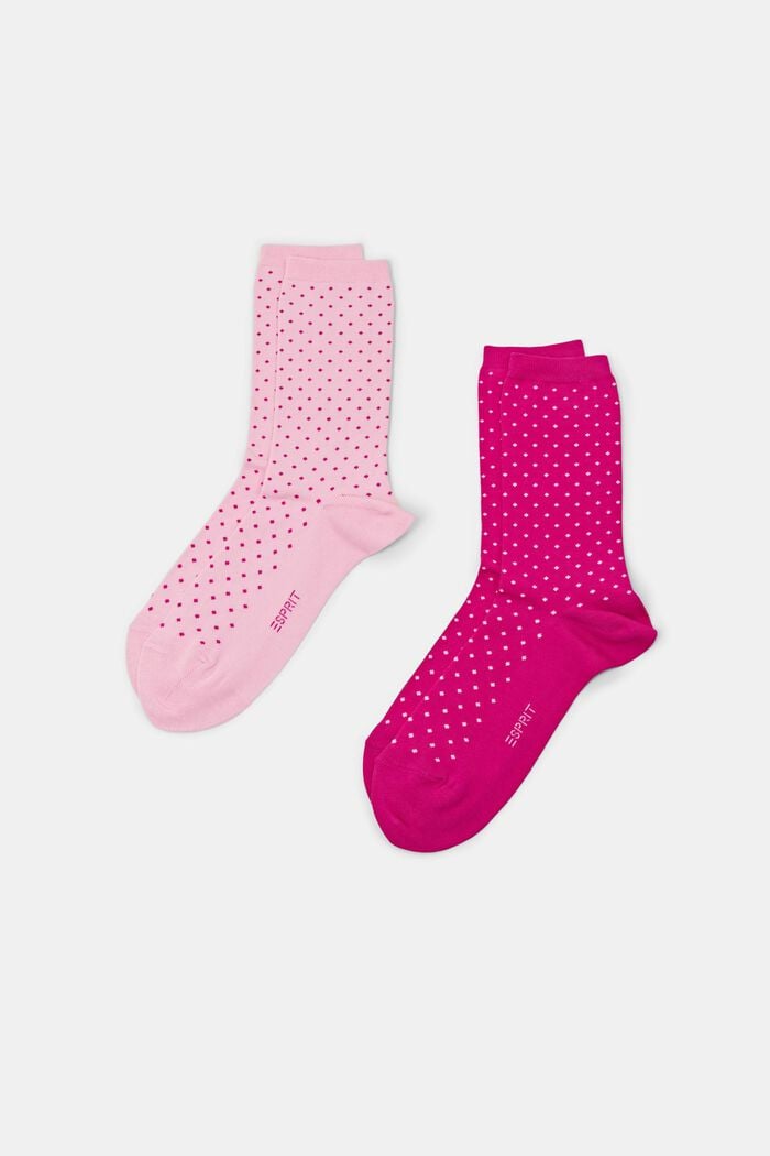 2 paria pilkullisia sukkia, luomupuuvillaa, ROSE / PINK, detail image number 0