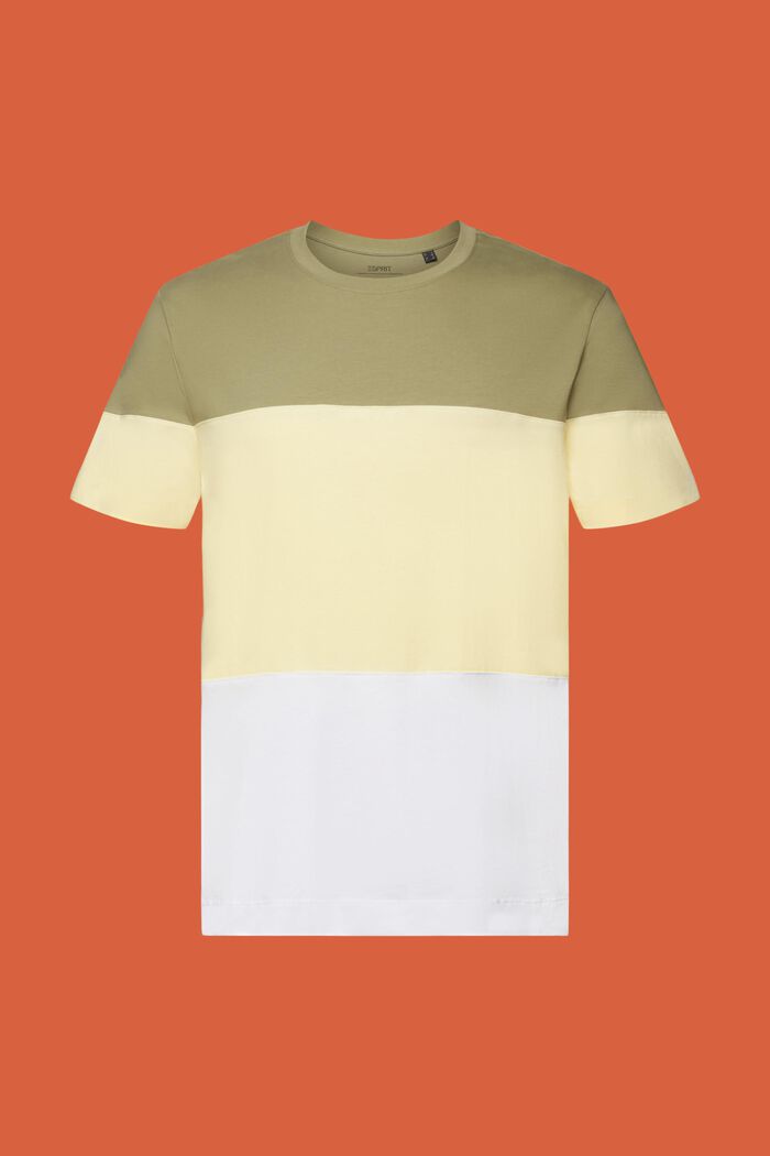 Väripalkki-t-paita 100 % puuvillaa, LIGHT KHAKI, detail image number 5
