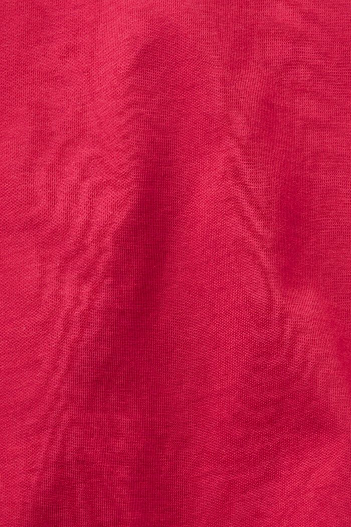 Hihaton puuvillainen t-paita v-pääntiellä, DARK PINK, detail image number 5