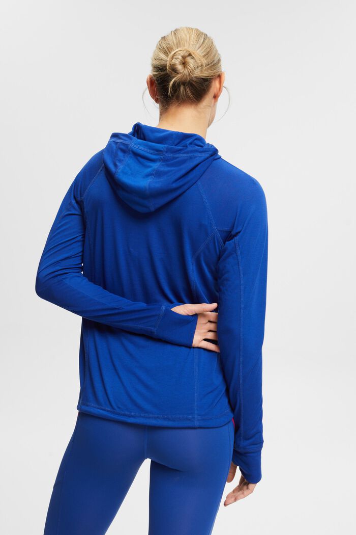 Hupullinen pitkähihainen paita, LENZING™ ECOVERO™, BRIGHT BLUE, detail image number 3