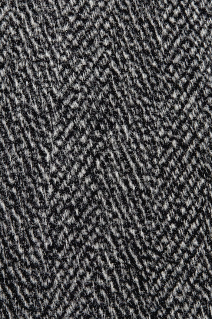 Kalanruotokuvioitu villasekoitetakki, BLACK, detail image number 5