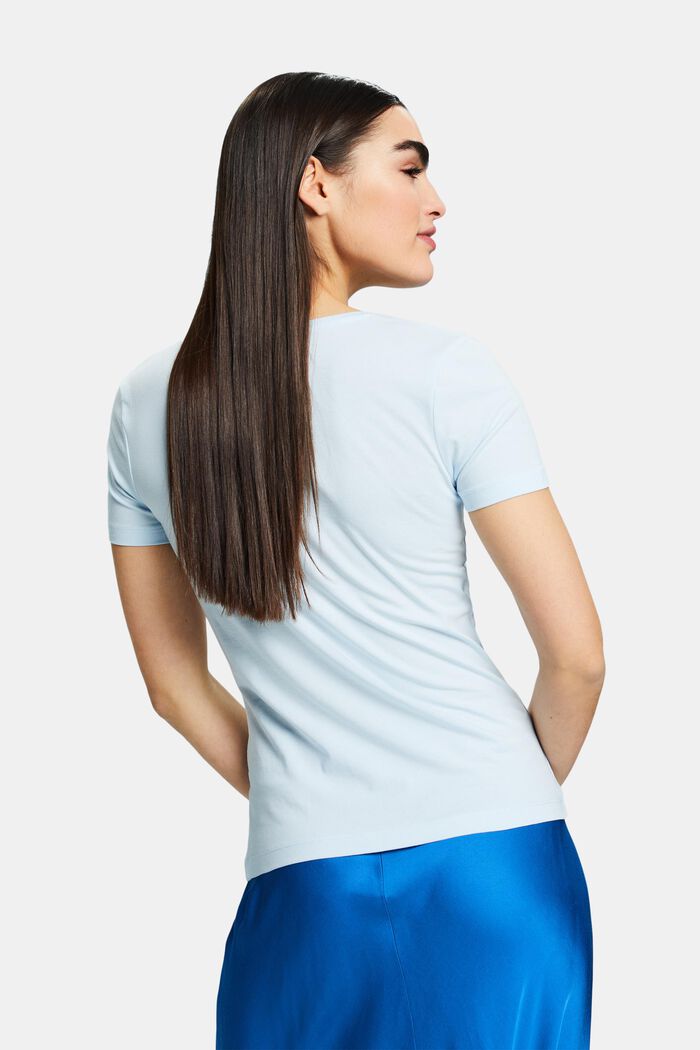 T-paita, jossa syvä, pyöreä pääntie, PASTEL BLUE, detail image number 2