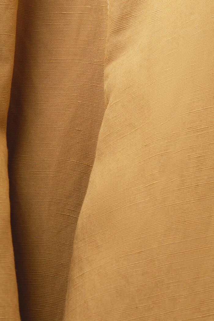 Leveälahkeinen haalari pellavasekoitetta, TOFFEE, detail image number 4