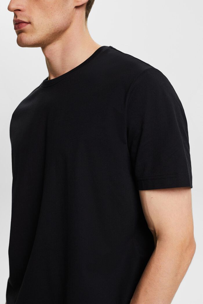 Pima-puuvillasta valmistettu jersey-T-paita, jossa pyöreä pääntie, BLACK, detail image number 2