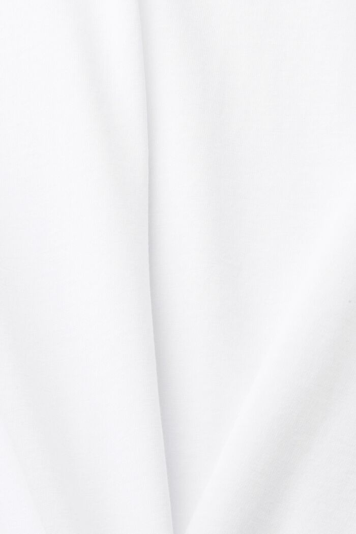 Puuvillainen t-paita kukkakirjailulla, OFF WHITE, detail image number 5