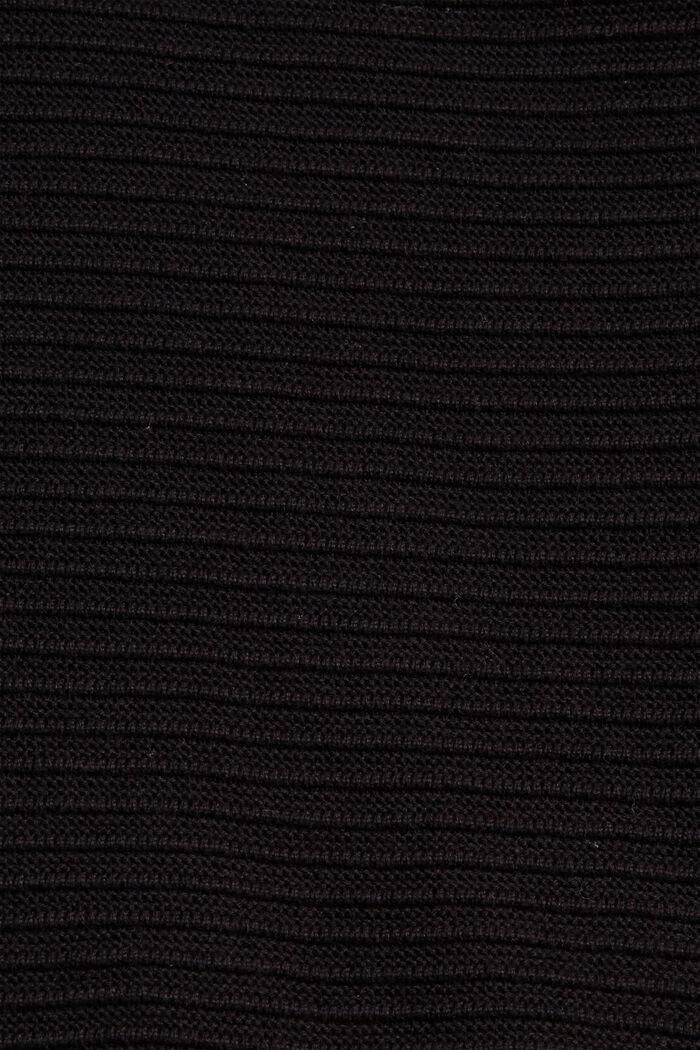 Ribbikuosinen neulepusero, luomupuuvillaa, BLACK, detail image number 4