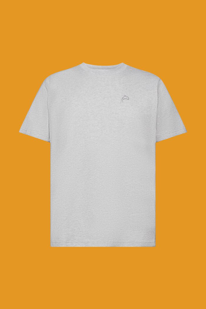 Puuvillainen t-paita delfiiniprintillä, LIGHT GREY, detail image number 6