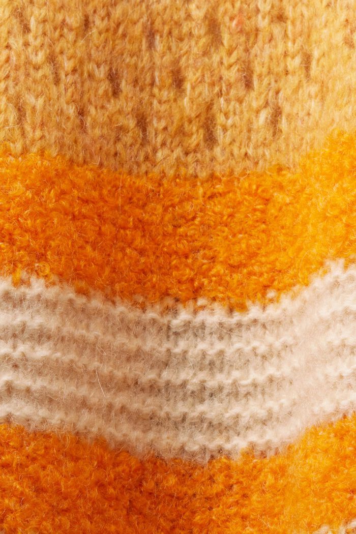 Pitkä vyöllinen neuletakki villasekoitetta, GOLDEN ORANGE, detail image number 4