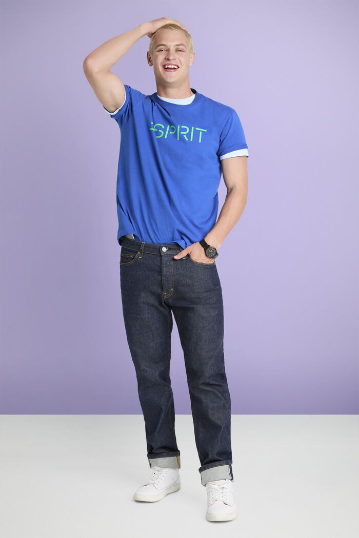 Logollinen unisex-t-paita puuvillajerseytä, BRIGHT BLUE, detail image number 4