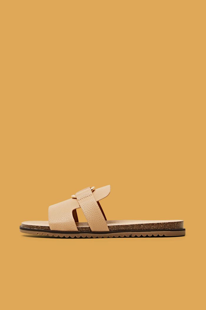 Tekonahkaiset sandaalit, joissa rengasyksityiskohta, SAND, detail image number 0