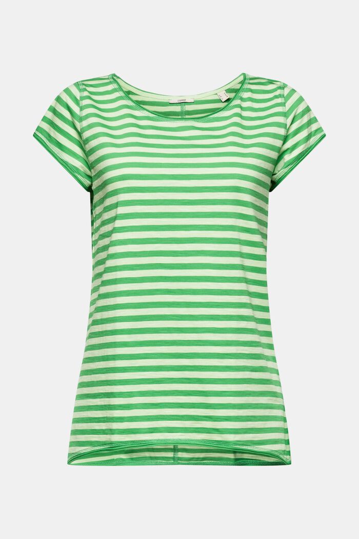 Raidallinen T-paita, jossa rullareunat, GREEN, detail image number 6