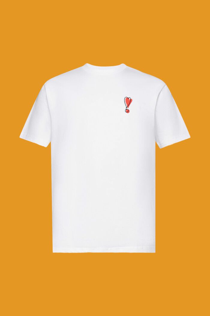 T-paita vastuullista puuvillaa sydänkuviolla, WHITE, detail image number 6