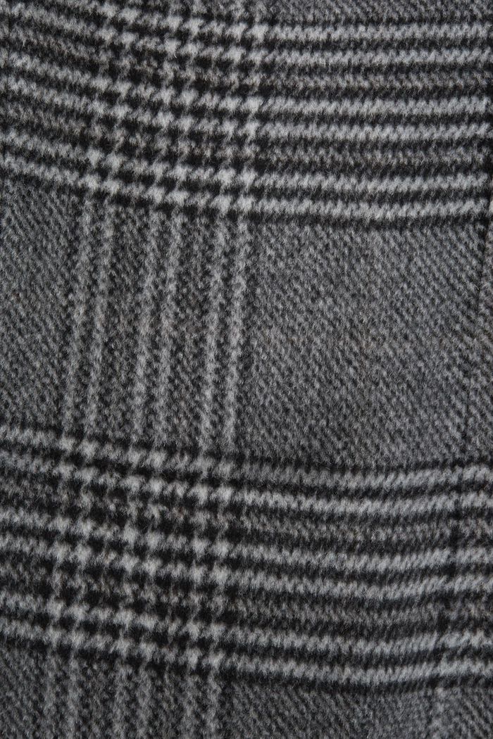 Kierrätettyä: ruudullinen kašmir-villasekoitetakki, BLACK, detail image number 8