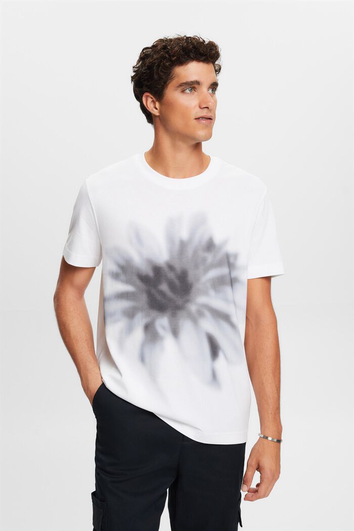 Painokuvioitu t-paita pimapuuvillaa, WHITE, detail image number 1