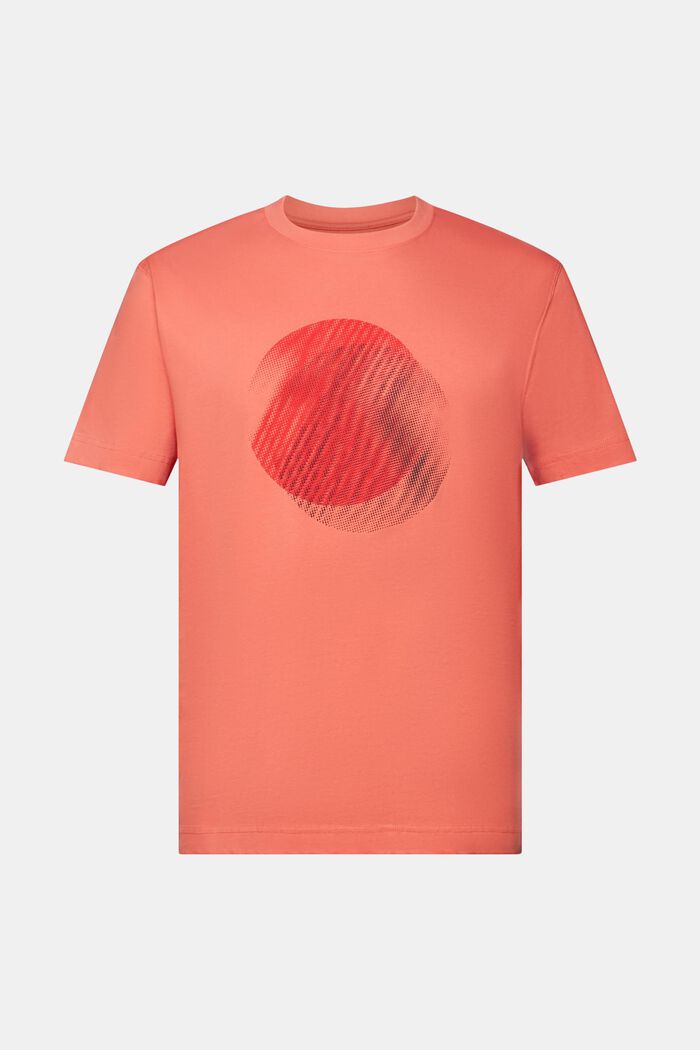 T-paita, jossa etupainatus, 100 % puuvillaa, CORAL RED, detail image number 6