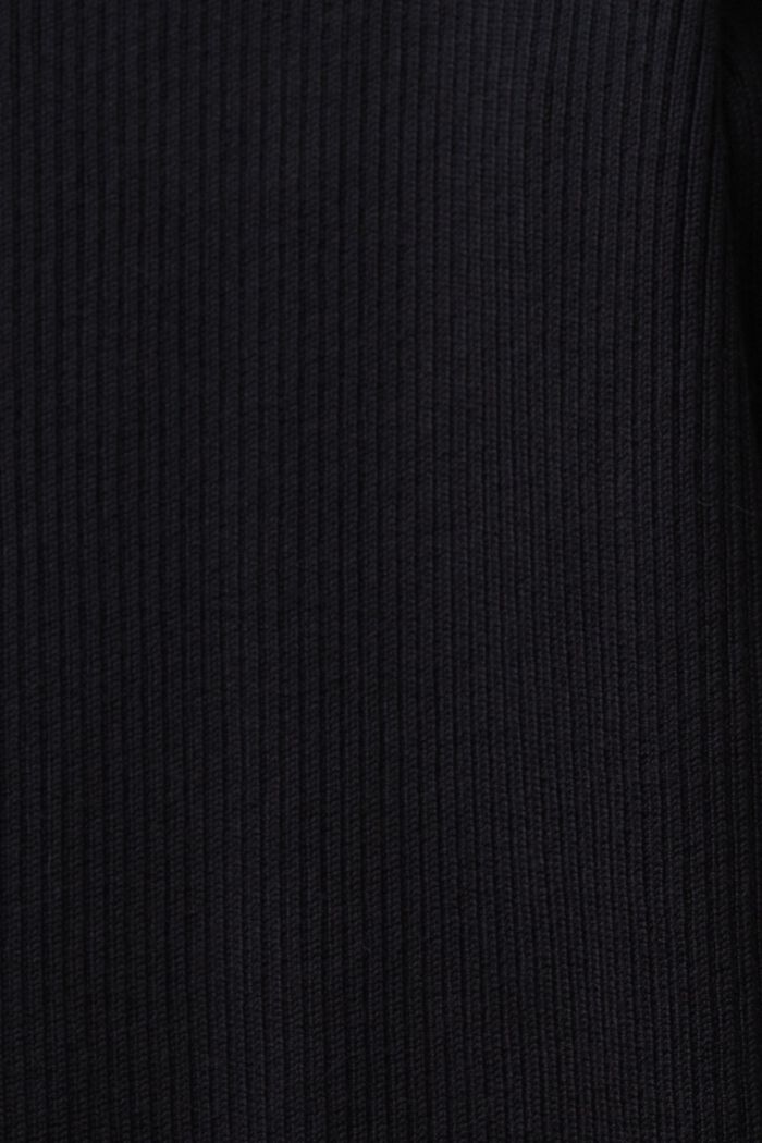 Pystykauluksinen minimekko ribbineuletta, BLACK, detail image number 5