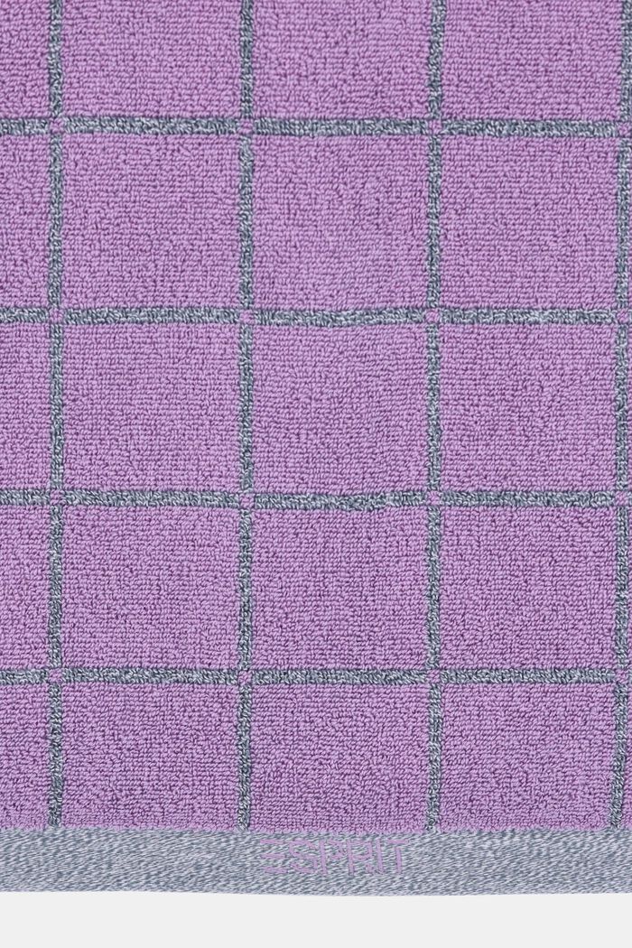 Meleerattu neliökuvioitu pyyhe, DARK LILAC, detail image number 1