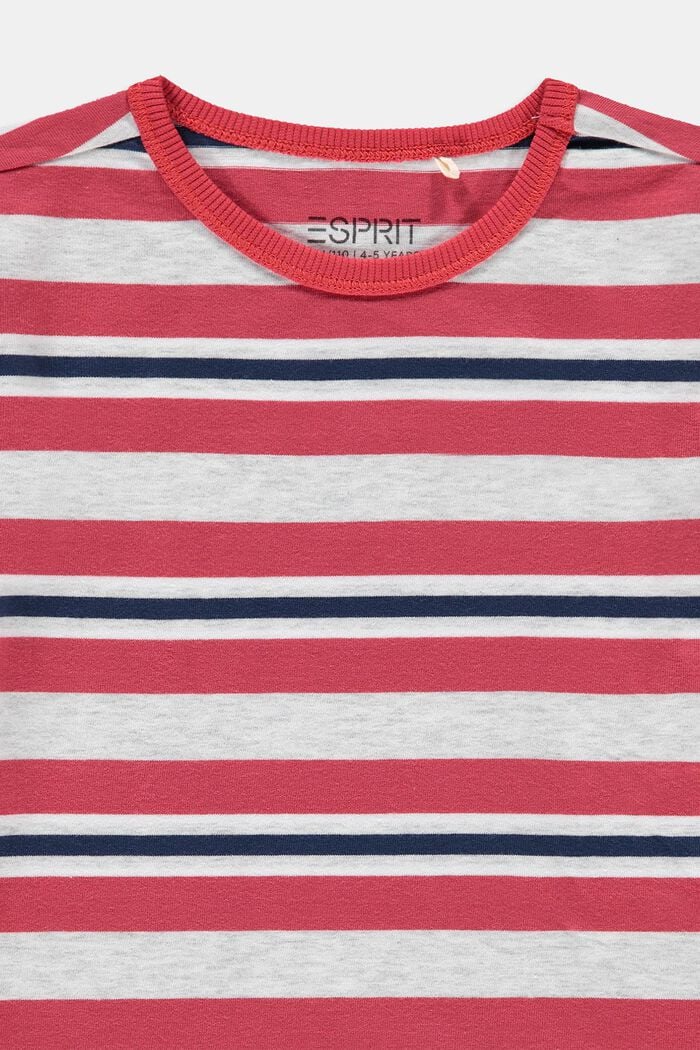 Raidallinen T-paita, 100 % puuvillaa, GARNET RED, detail image number 2
