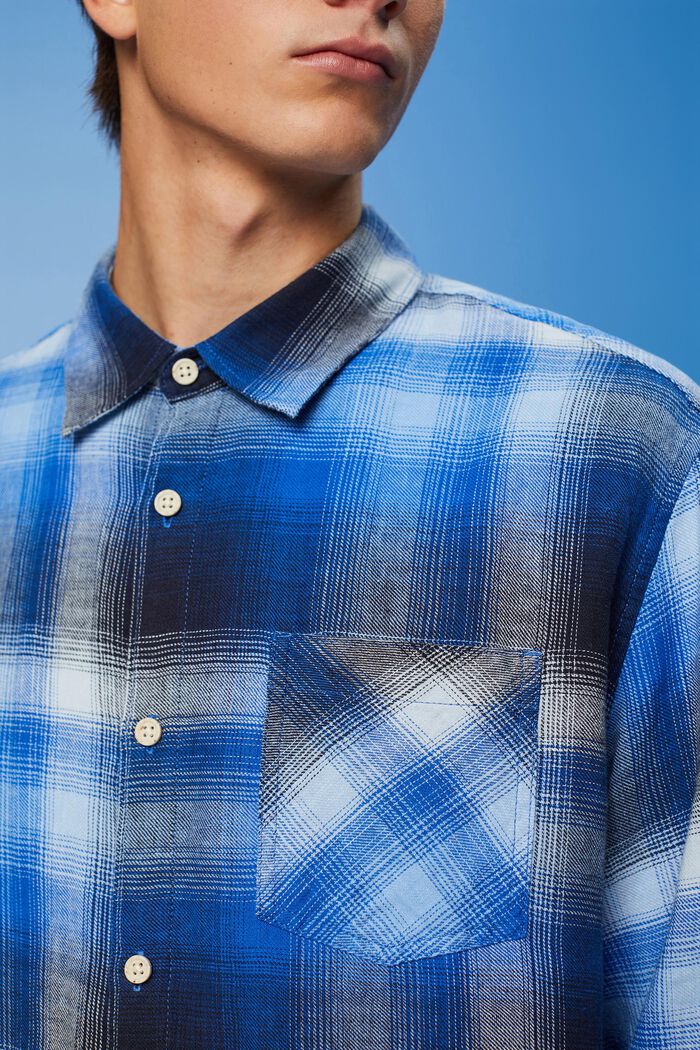 Ruudullinen paita puuvillan ja hampun sekoitetta, BLUE, detail image number 2