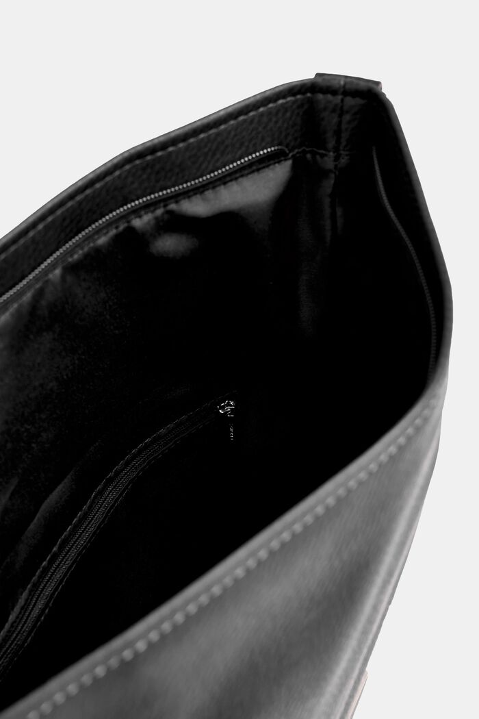 Flap Over -laukku tekonahkaa, BLACK, detail image number 3