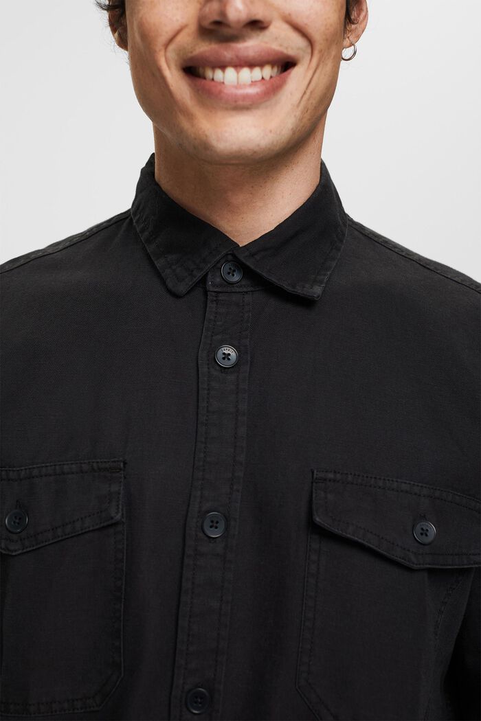 Pellavasekoitetta: oversize-paita, BLACK, detail image number 2