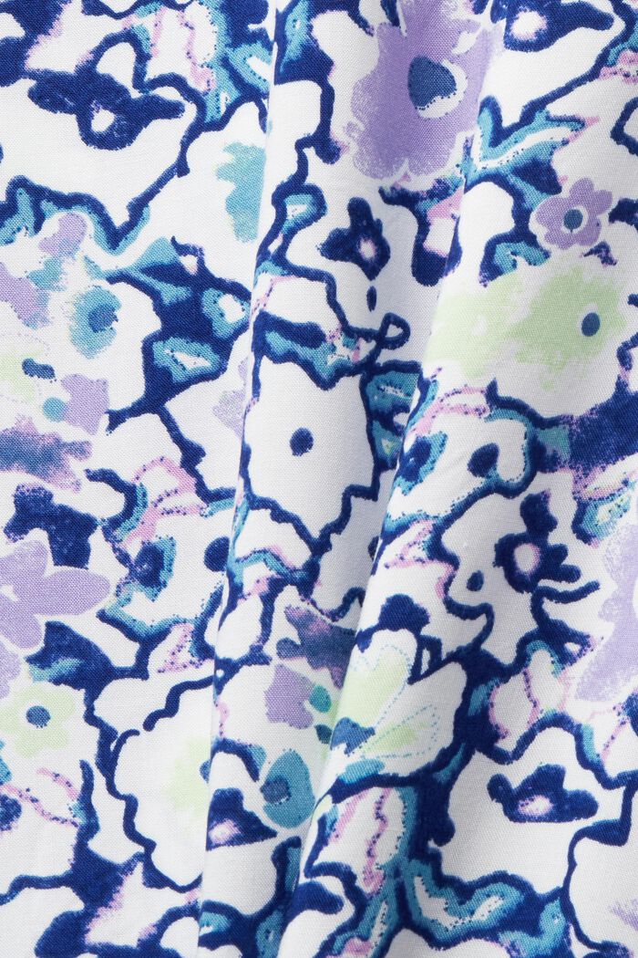 Kukkakuvioinen pusero, jossa halkiollinen pääntie, WHITE, detail image number 5