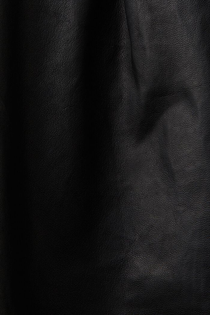 Leveälahkeiset housut nahkaa, BLACK, detail image number 5