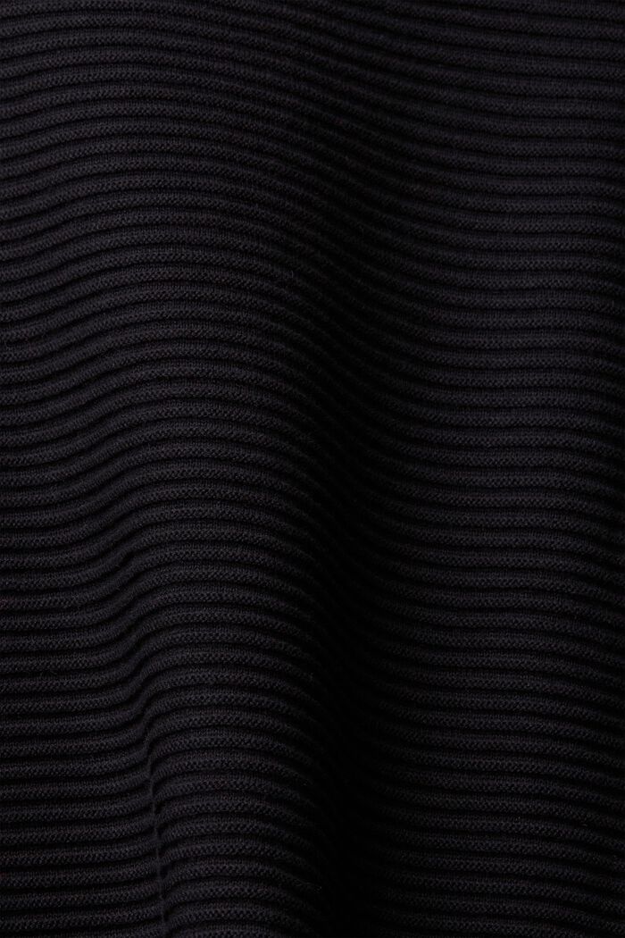 Pintakuvioitu nyörikujallinen poolopusero, BLACK, detail image number 5
