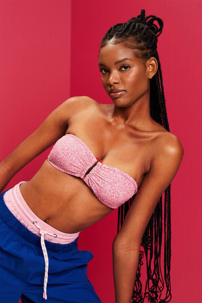 Kuviolliset topatut bandeau-bikinit, PINK, detail image number 3