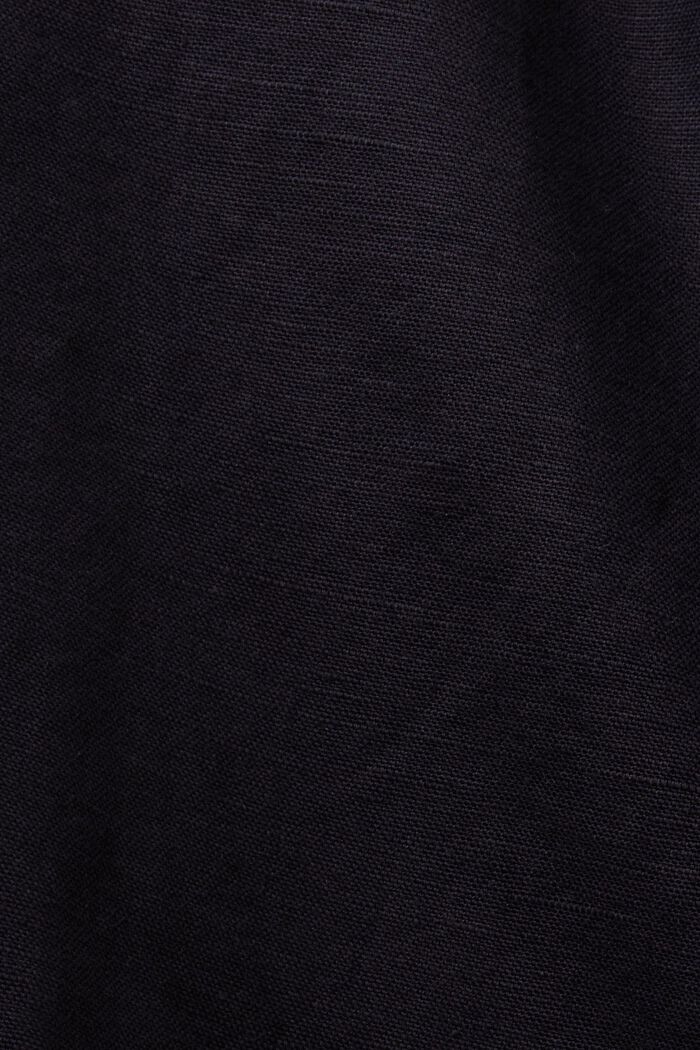 Puuvilla-pellavasekoitteesta valmistetut shortsit, joissa vyö, BLACK, detail image number 6