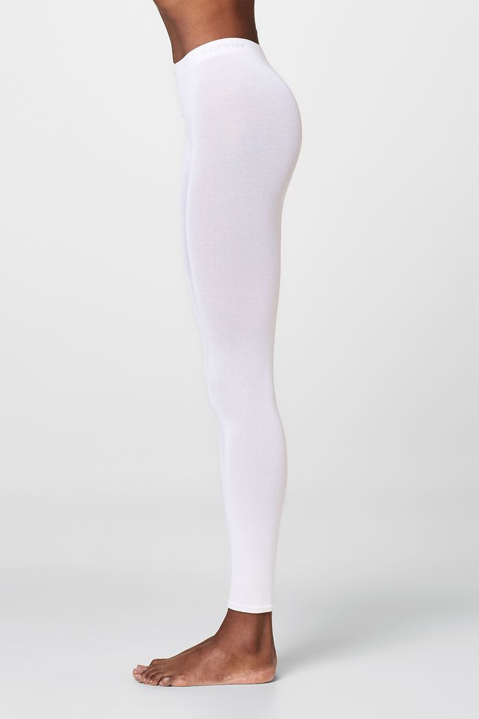 Läpinäkymättömät leggingsit, puuvillasekoitetta, WHITE, detail image number 3