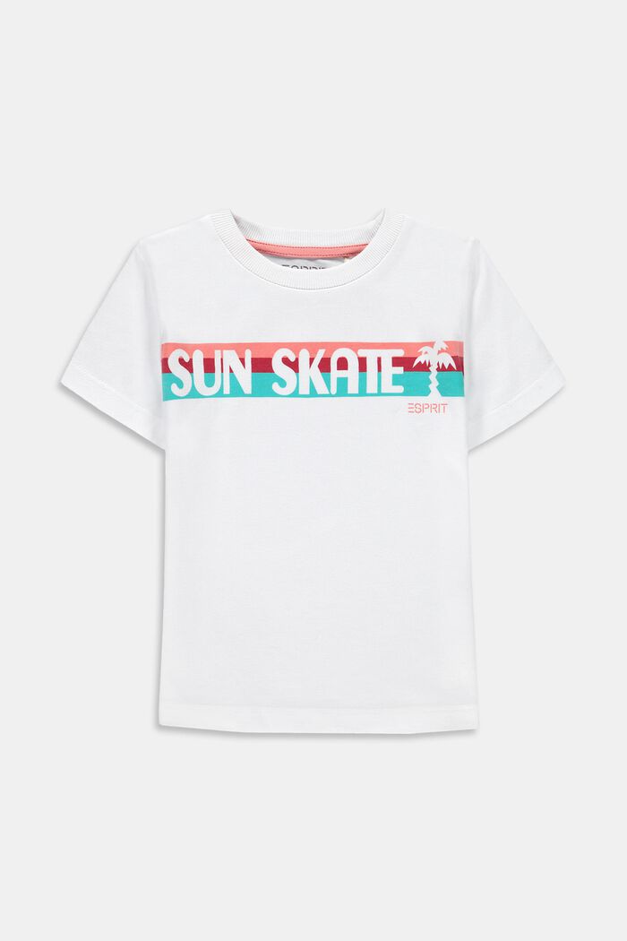 Skeittilautakuvioinen T-paita, 100 % puuvillaa, WHITE, detail image number 0