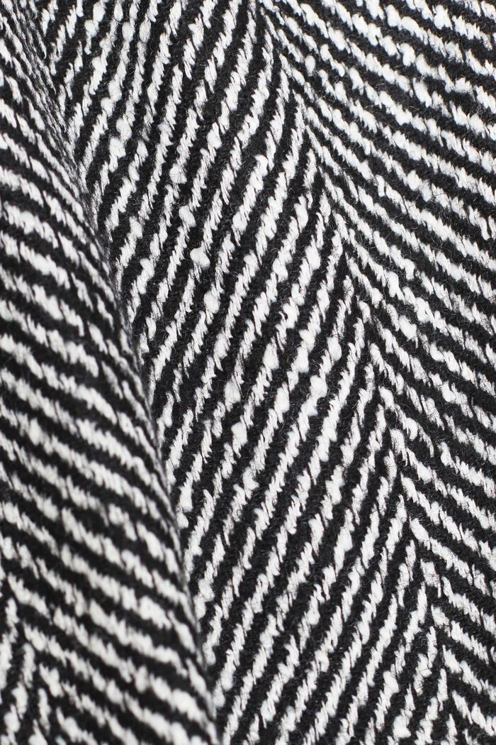 Kalanruotokuvioitu villasekoitetakki, BLACK, detail image number 3