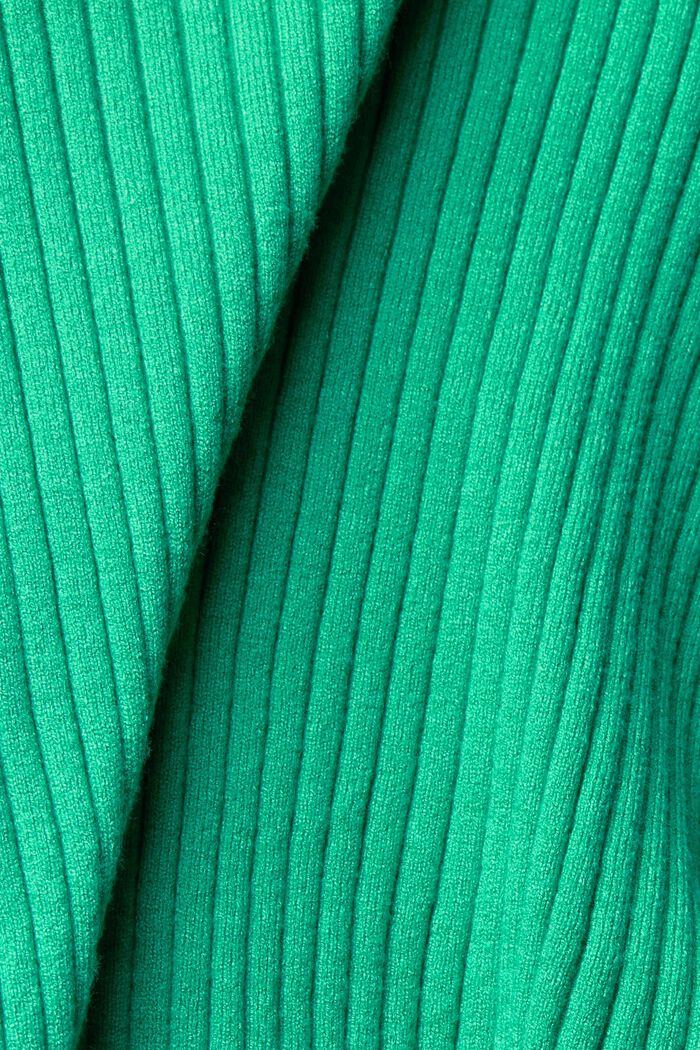Poolokauluksellinen ribbineulepusero, LIGHT GREEN, detail image number 5
