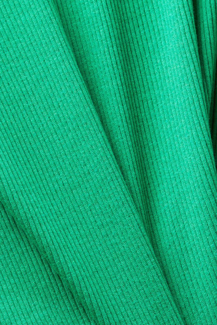 Pitkähihainen jerseypusero ribbineuletta, GREEN, detail image number 5