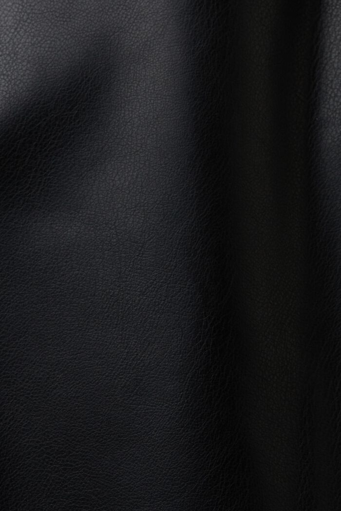 Korkeavyötäröiset, kapeat housut tekonahkaa, BLACK, detail image number 5