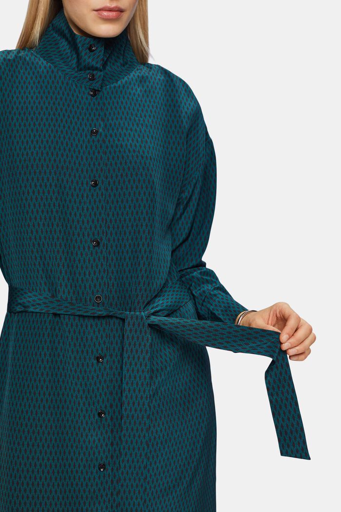 Silkkinen paitamekko, EMERALD GREEN, detail image number 3