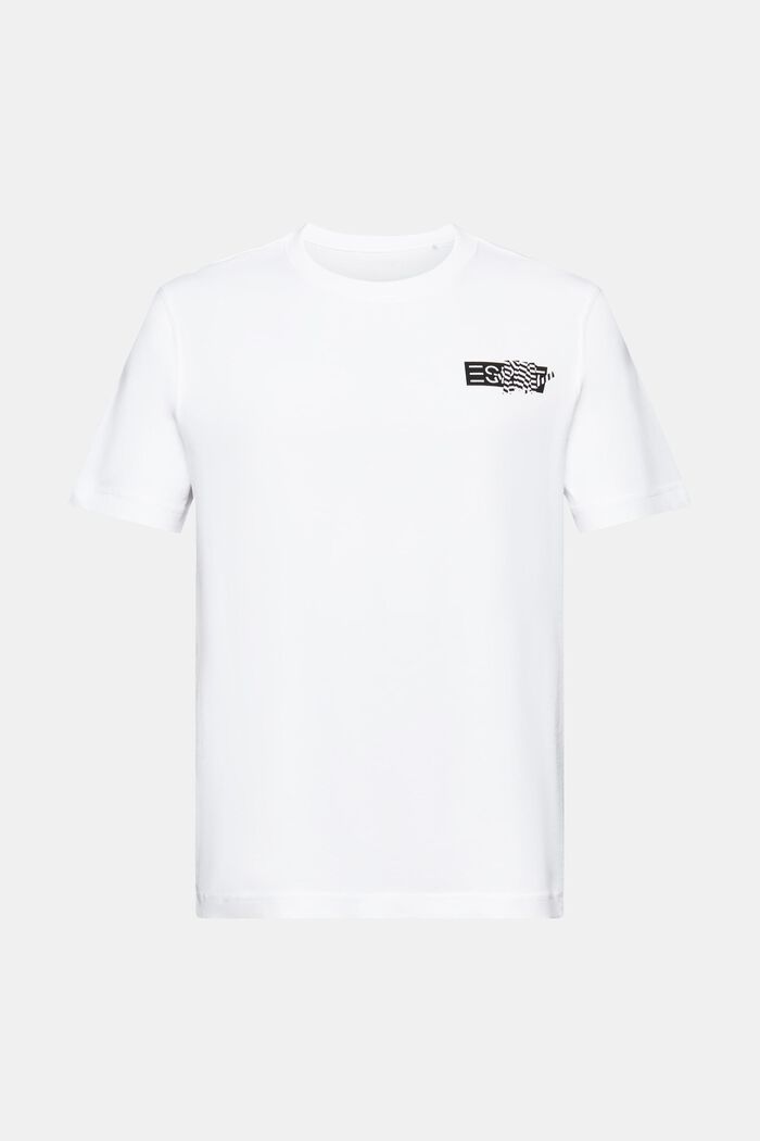 Graafinen t-paita puuvillajerseytä, WHITE, detail image number 5