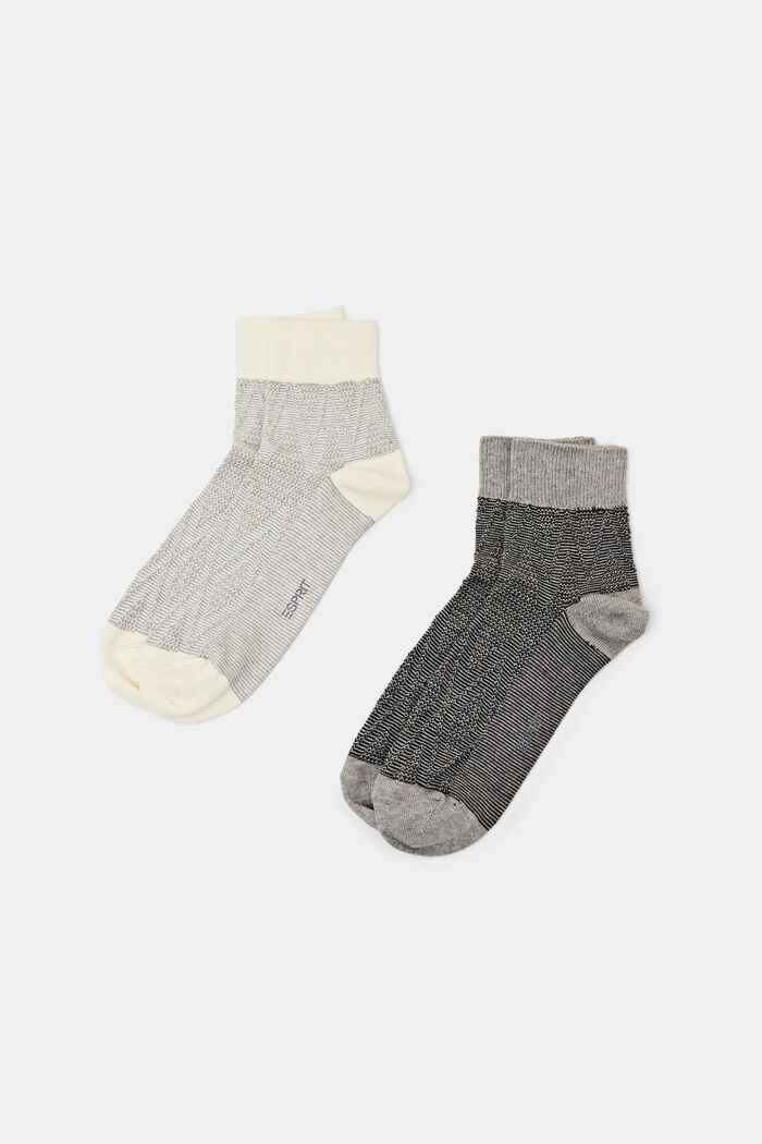 2 paria kohopintaisia sukkia, GREY, detail image number 0
