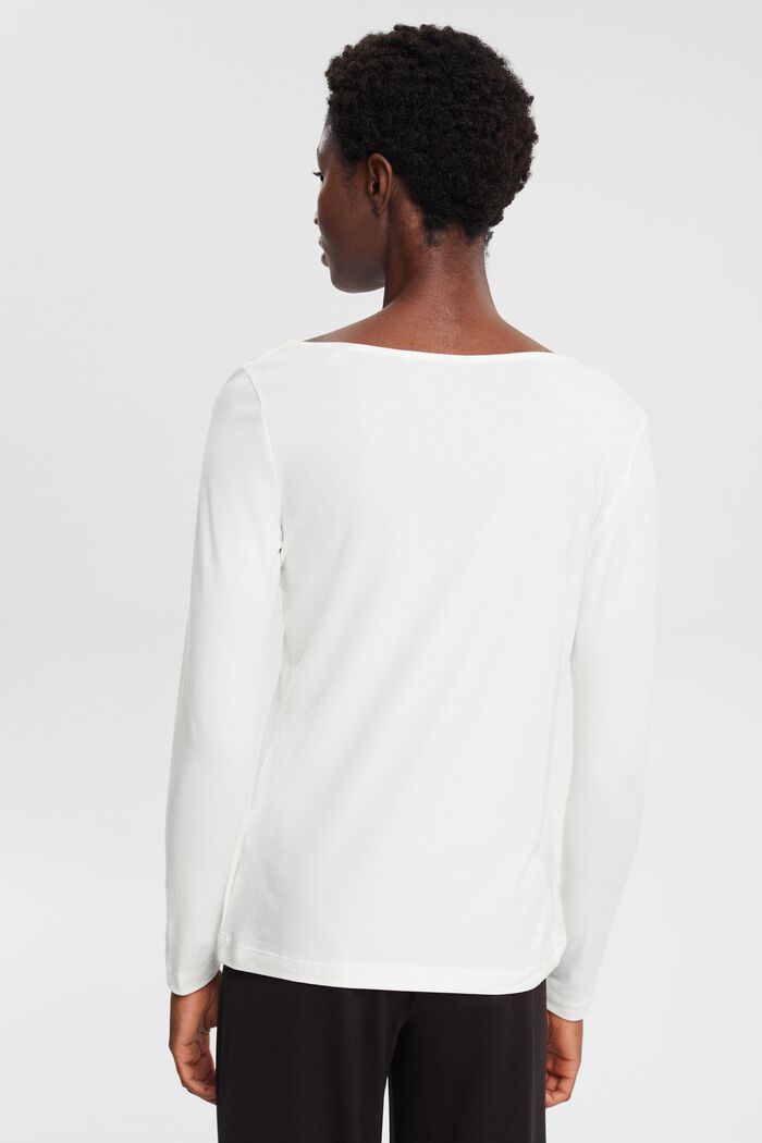 Pitkähihainen paita epäsymmetrisellä pääntiellä, OFF WHITE, detail image number 3